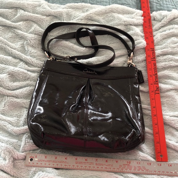 Coach black/dark brown patent leather crossbody. NWOT. - Picture 5 of 5